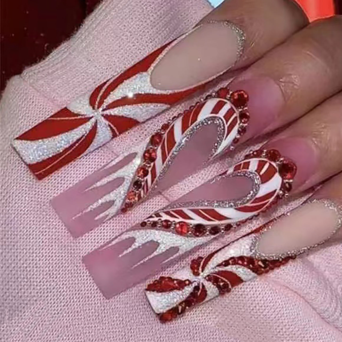 Wholesale Valentine's Day Wearable Nails Long Fake Nails Nail Patch Wearable Manicure Finished Products